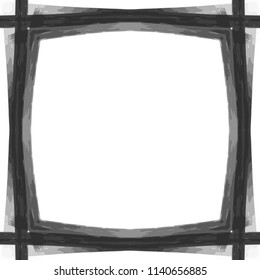 black squared marker pen stroke frame border pattern, vector illustration
