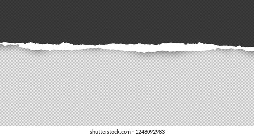 Black squared ripped horizontal paper for text or message are on grey squared background. Vector illustration