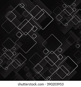 Black squares background. Vector illustration.