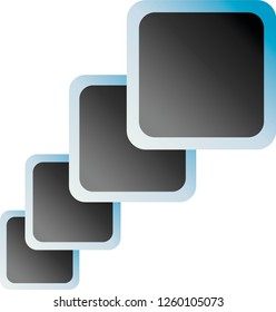 black squares in blue frame