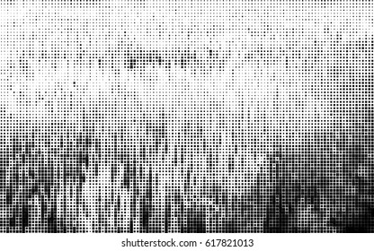 black squares of different sizes. abstract background. grunge texture. halftone effect. vector illustration.