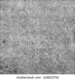 black squares of different sizes. abstract background. grunge texture. halftone effect. vector illustration