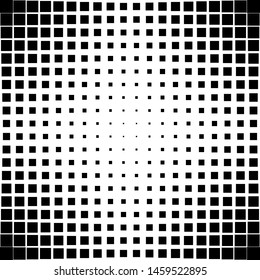 black squares increased from center to edge, vector background