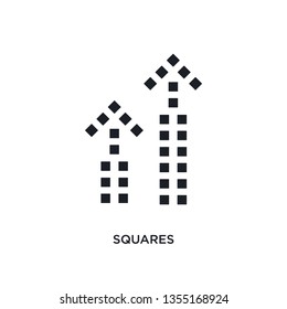 black squares isolated vector icon. simple element illustration from infographics concept vector icons. squares editable logo symbol design on white background. can be use for web and mobile