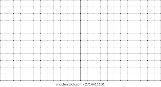 Cuadrados negros y textura de cuadrícula de líneas sobre fondo blanco. Fondo de la cuadrícula científica de la FUI. Hoja en blanco de cuaderno matemático o tecnológico.