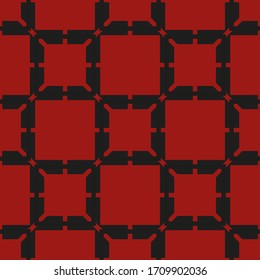 Black squares on red seamless design.