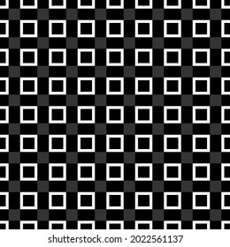 Black squares plaid pattern. Vector and seamless.