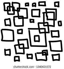 the black squares in the squares are scattered randomly