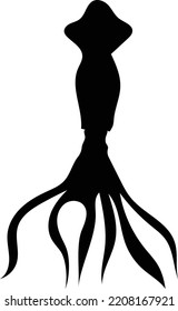 black squid silhouette vector logo