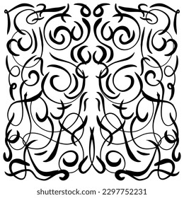 Abstrakter schwarzer Ringelblume-Hintergrund. Perfekt für Einladungskarten, Grußkarten, Wallpaper, Poster, Banner, Werbung