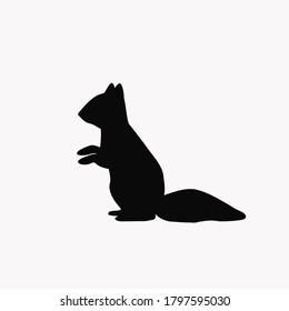 Black squirrel sign on a white background.