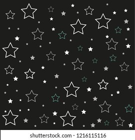 Black sseamless stars pattern vector