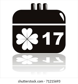 black st. patrick's day calendar icon