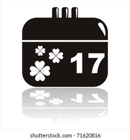 black st. patrick's day calendar icon