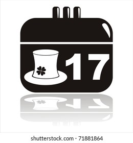 black st. patrick's day calendar icon