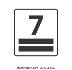 Black stacking height, number 7. Concept of packaging.

