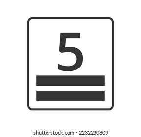 Black stacking height, number five. Concept of ecology and packaging.
