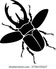 Vector de silueta de escarabajo ciervo negro con mandíbulas prominentes, aislado en blanco. Ideal para logotipos de entomología, gráficos de educación de la naturaleza, diseños de tatuajes, imágenes de conservación y marca de vida silvestre.
