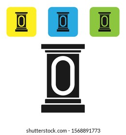 Black Stage stand or debate podium rostrum icon isolated on white background. Conference speech tribune. Set icons colorful square buttons. Vector Illustration