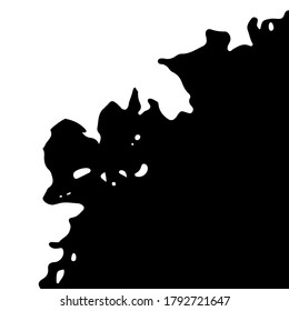 Black stain on white background. Splash effect. Vector 