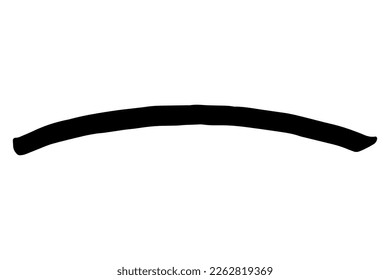 Black stain of paint brush isolated on white background. Hand-drawn spot of paint, ink. Grunge dye splash. Marker, highlighter smear. Copy space banner. Vector illustration for substrate, base, stamp