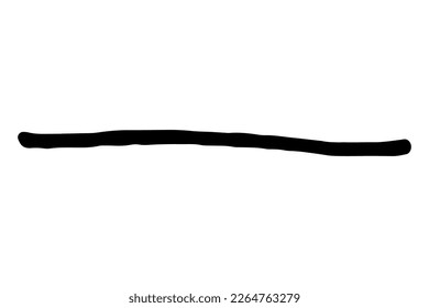 Black stain of paint brush isolated on white background. Hand-drawn spot of paint, ink. Grunge dye splash. Marker, highlighter smear. Copy space banner. Vector illustration for substrate, base, stamp