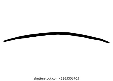 Black stain of paint brush isolated on white background. Hand-drawn spot of paint, ink. Grunge dye splash. Marker, highlighter smear. Copy space banner. Vector illustration for substrate, base, stamp