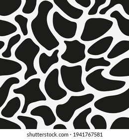 Black Stain Pattern. Vector Formless Stains.