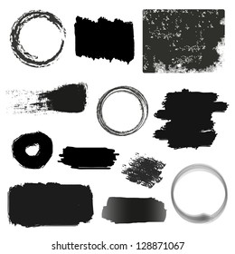 Black Stains - Set - Isolated On White Background - Vector Illustration, Graphic Design Editable For Your Design