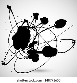 Black Stains - Set - Isolated On White Background - Vector Illustration, Graphic Design Editable For Your Design 