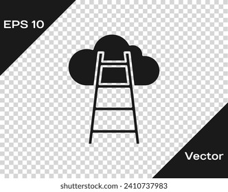 Black Stair with finish flag icon isolated on transparent background. Career growth business concept. Concept of business development.  Vector