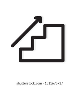 black stairs with arrow icon- vector illustration