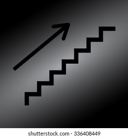 Black stairs - vector icon