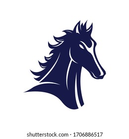 black stallion horse head logo vector symbol the silhoutte of black horse illustration design