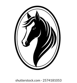 Black Stallion - Isolated Vector Illustration in Bold, Minimalist Style. Ideal for Equestrian Services, Horse Transportation, Ranch Branding, and Horse Care. Great for Logos and Promotional Materials