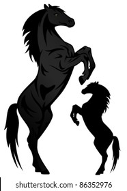 black stallion vector illustration