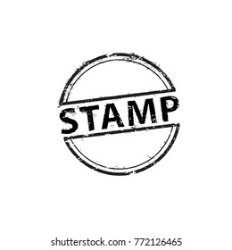 Black stamp on white background. Isolated vector illustration.