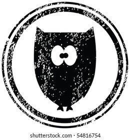 Black stamp with owl