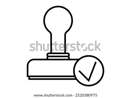 Black stamp or seal icon of acceptance