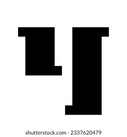 Black Stamp Shaped Letter Y Icon on a White Background