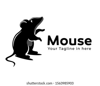 black Stand two foot mouse logo design inspiration