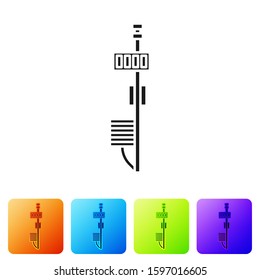 Black Standalone sensor icon isolated on white background. Set icons in color square buttons. Vector Illustration