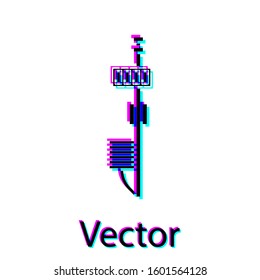 Black Standalone sensor icon isolated on white background.  Vector Illustration