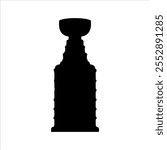 Black Stanley cup silhouette vector illustration on white background