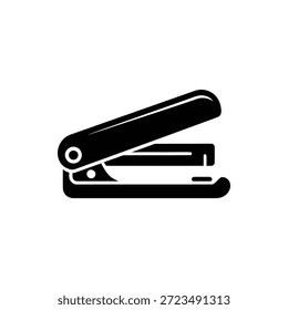 Black Stapler with Open Clasp white office