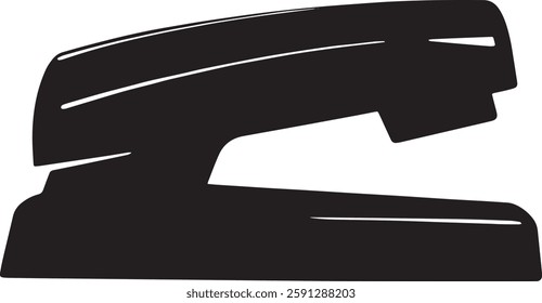 Black Stapler Silhouette Vector Illustration Isolated on White