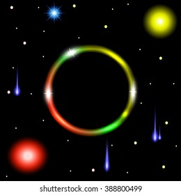 Black star. Abstract Space background for design. Stock vector