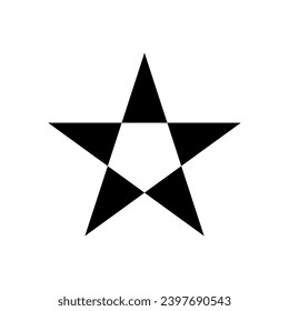 Icono plano de premio estrella negra. Logo de la estrella navideña aislado en el vector de fondo blanco.