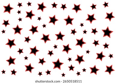 Black star background with red border