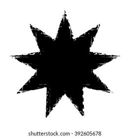 Black Star Background. Vector Illustration.